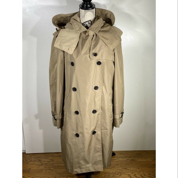 Burberry Kensington Hooded Trench Coat Beige Size US 14 NWD *missing belt - Picture 3 of 8
